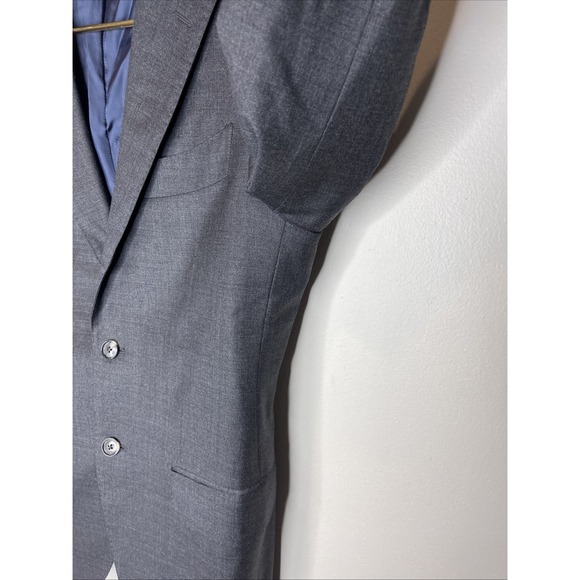 Suitsupply Blue Lazio Single Breasted Slim Cut 2-Button Wool Blazer Sz 44 - Picture 4 of 11